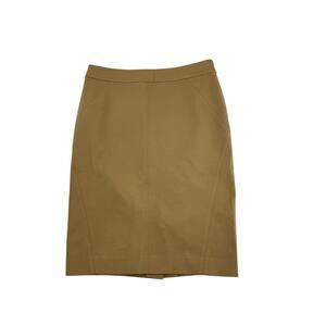 Ann Taylor Khaki Pencil Skirt Petite 0 Capsule Career Classic EUC